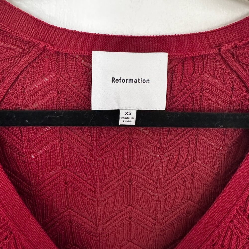 Reformation Sutton Regenerative Merino Open Knit Sweater - Picture 3 of 5
